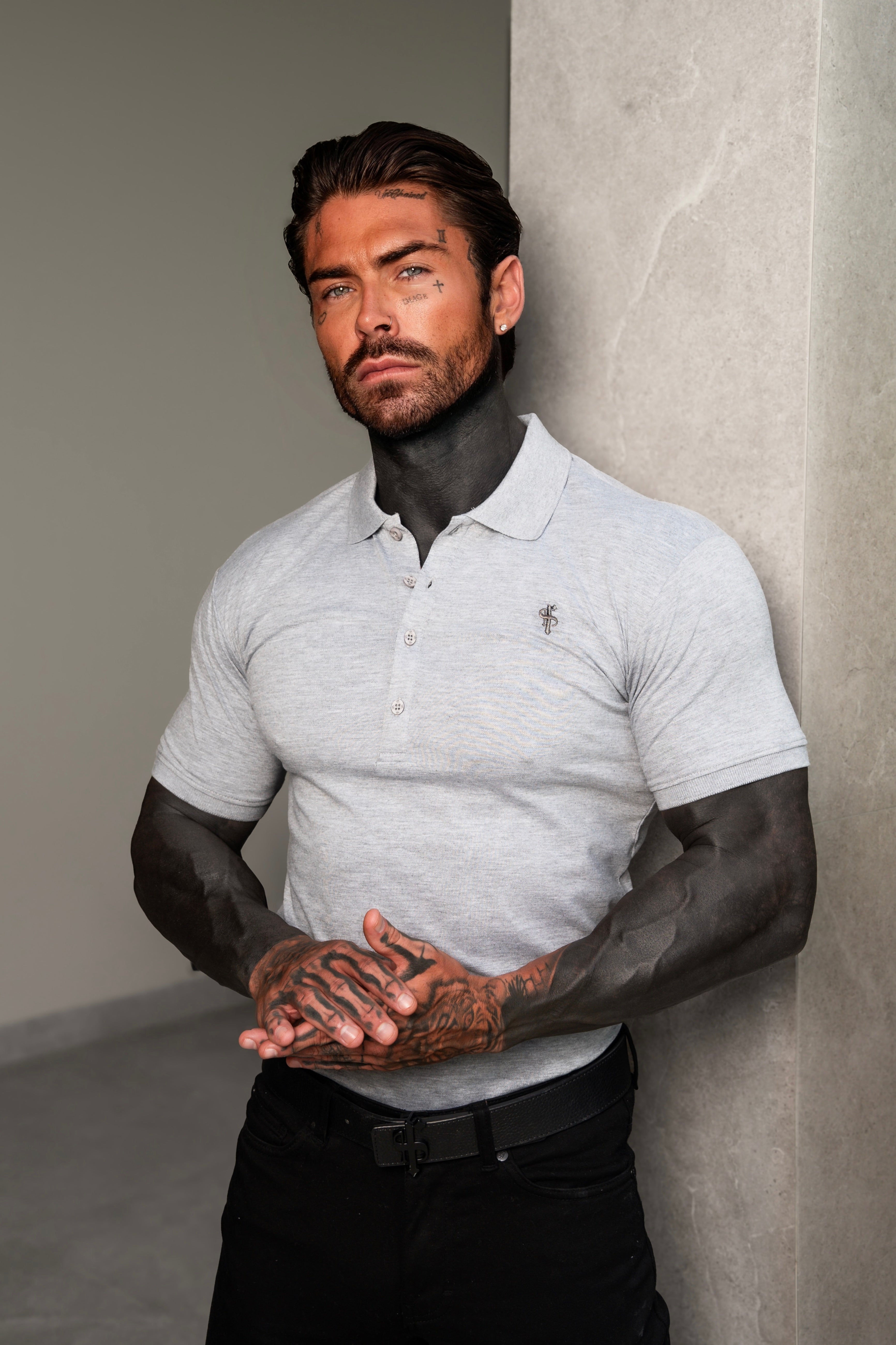Klassisches graues Poloshirt - FSH048