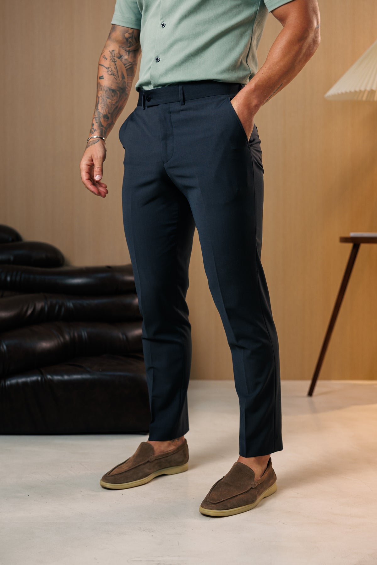 Legere elegante anthrazitgraue Stretchhose – FSTR026 RELAXED