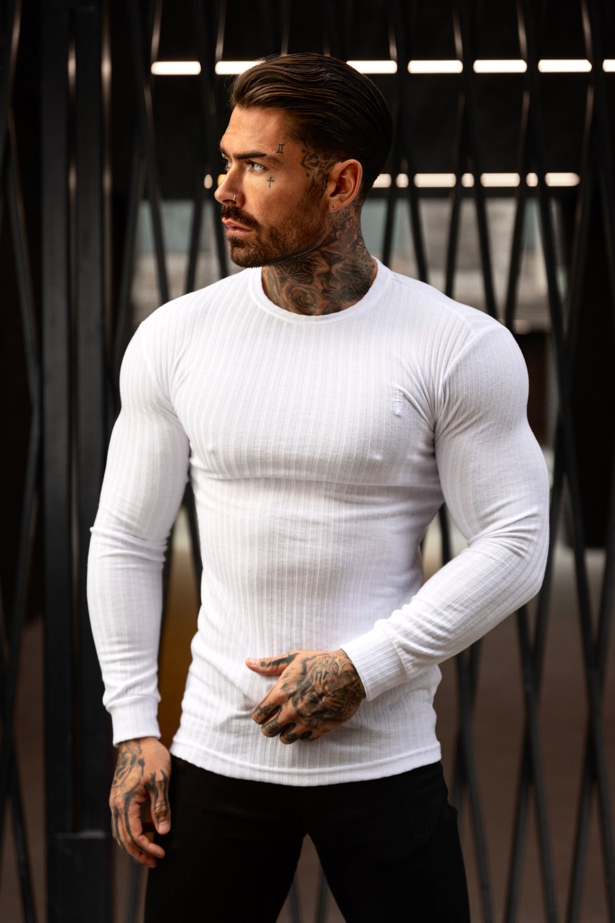 Classic White Ribbed Knit Jumper With Tonal Embroidery - FSH942 (PRE ORDER 30TH OCTOBER)