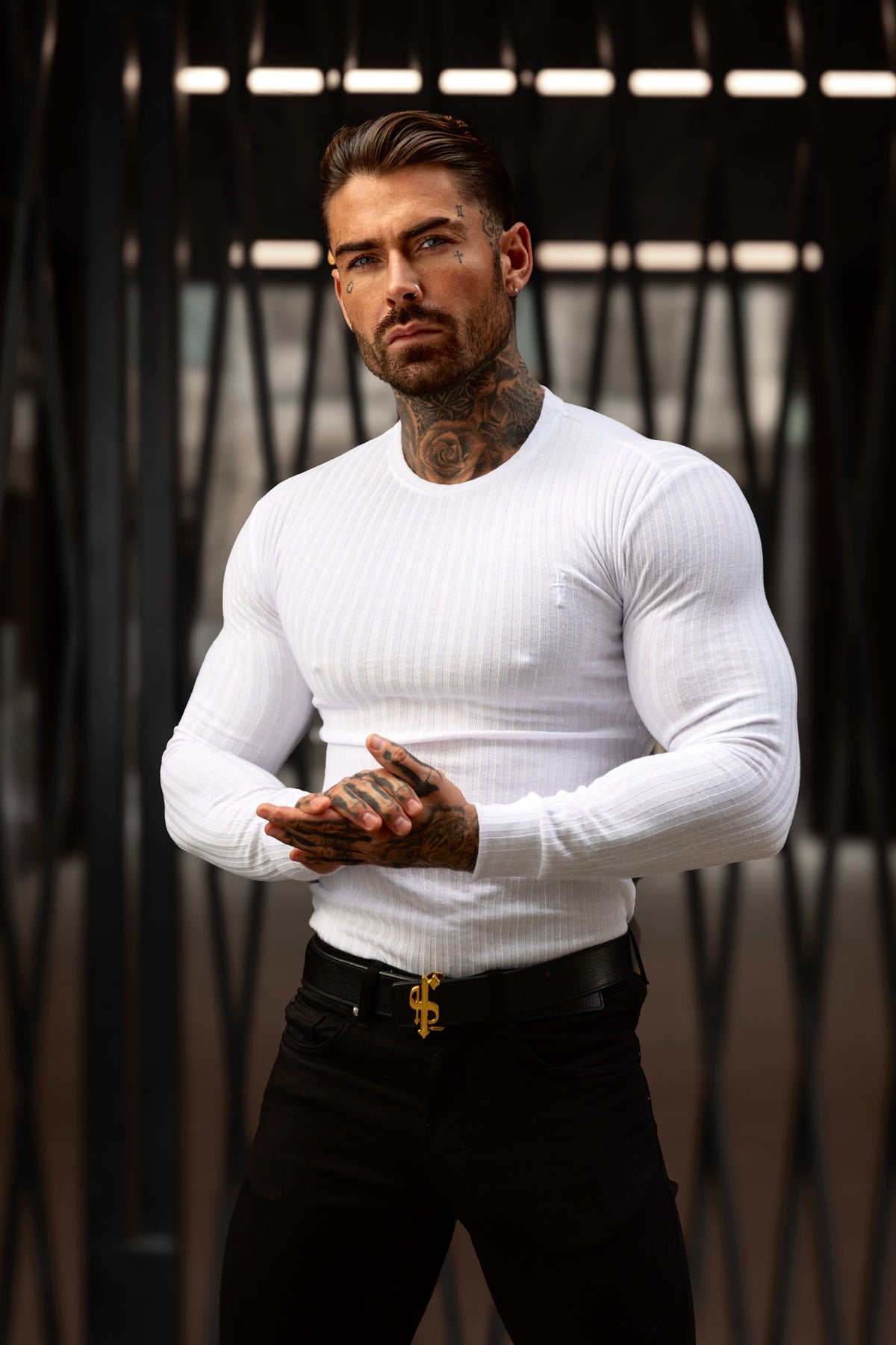 Classic White Ribbed Knit Jumper With Tonal Embroidery - FSH942 (PRE ORDER 30TH OCTOBER)