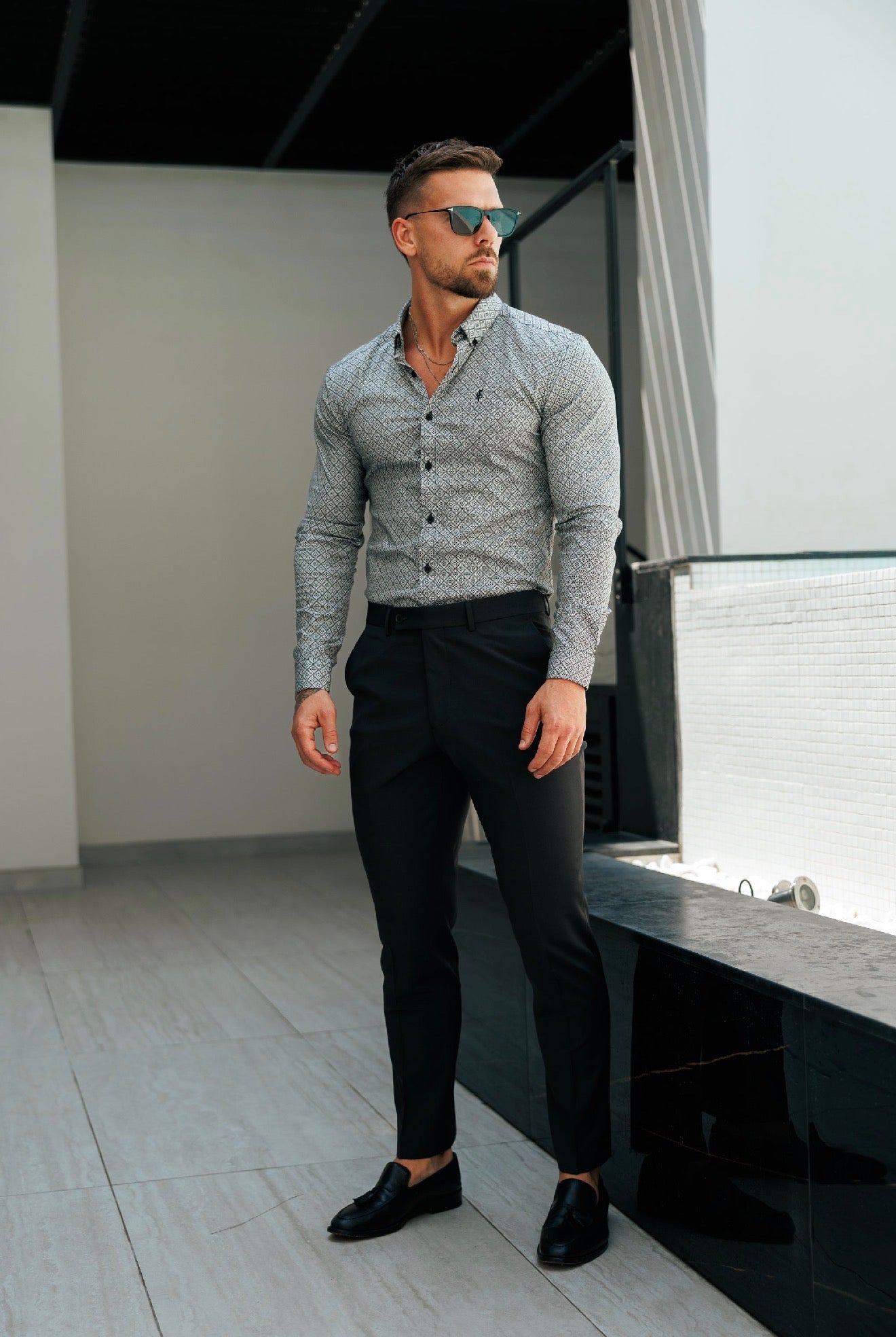 Relaxed Formal Stretchhose, tiefschwarz - FSTR024 RELAXED (VORBESTELLUNG 31. AUGUST)