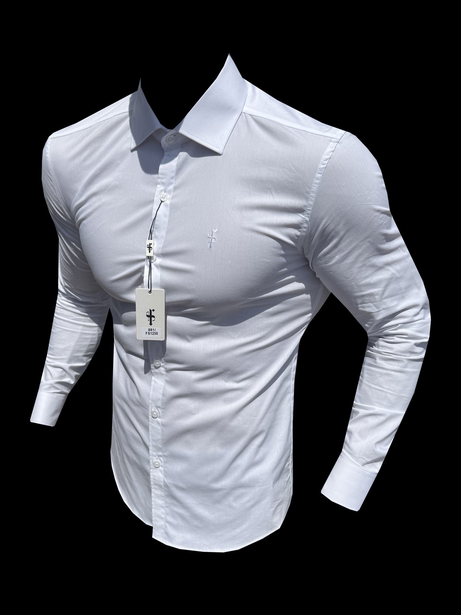 Ares Muscle Fit Advanced Stretch Black Shirt mit Cutaway-Kragen - FS1242