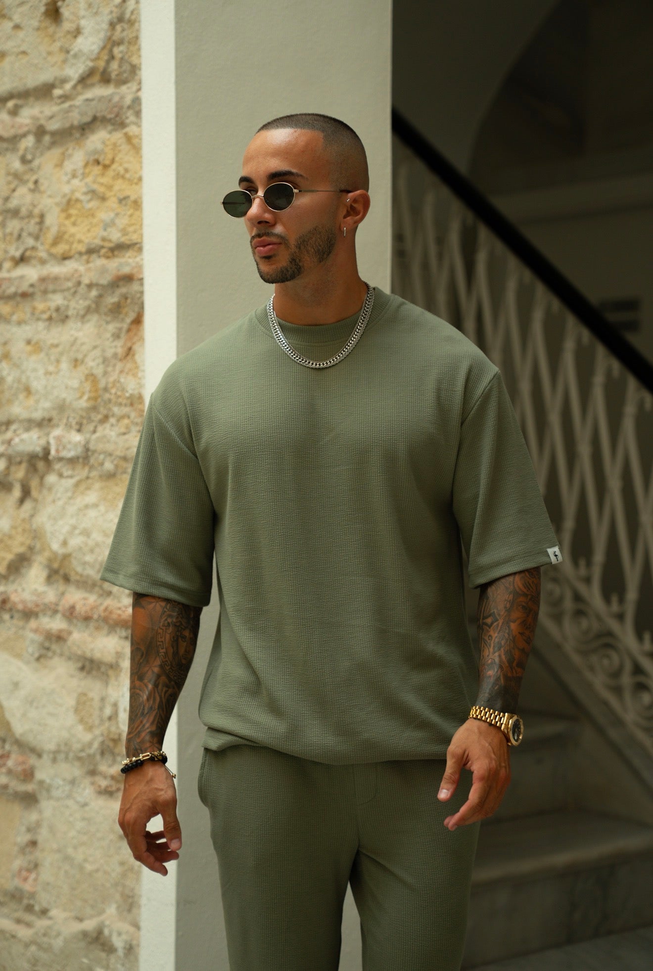 Jersey Corduroy Olives Oversized T-Shirt - FSR104 (VORBESTELLUNG 18. JULI)