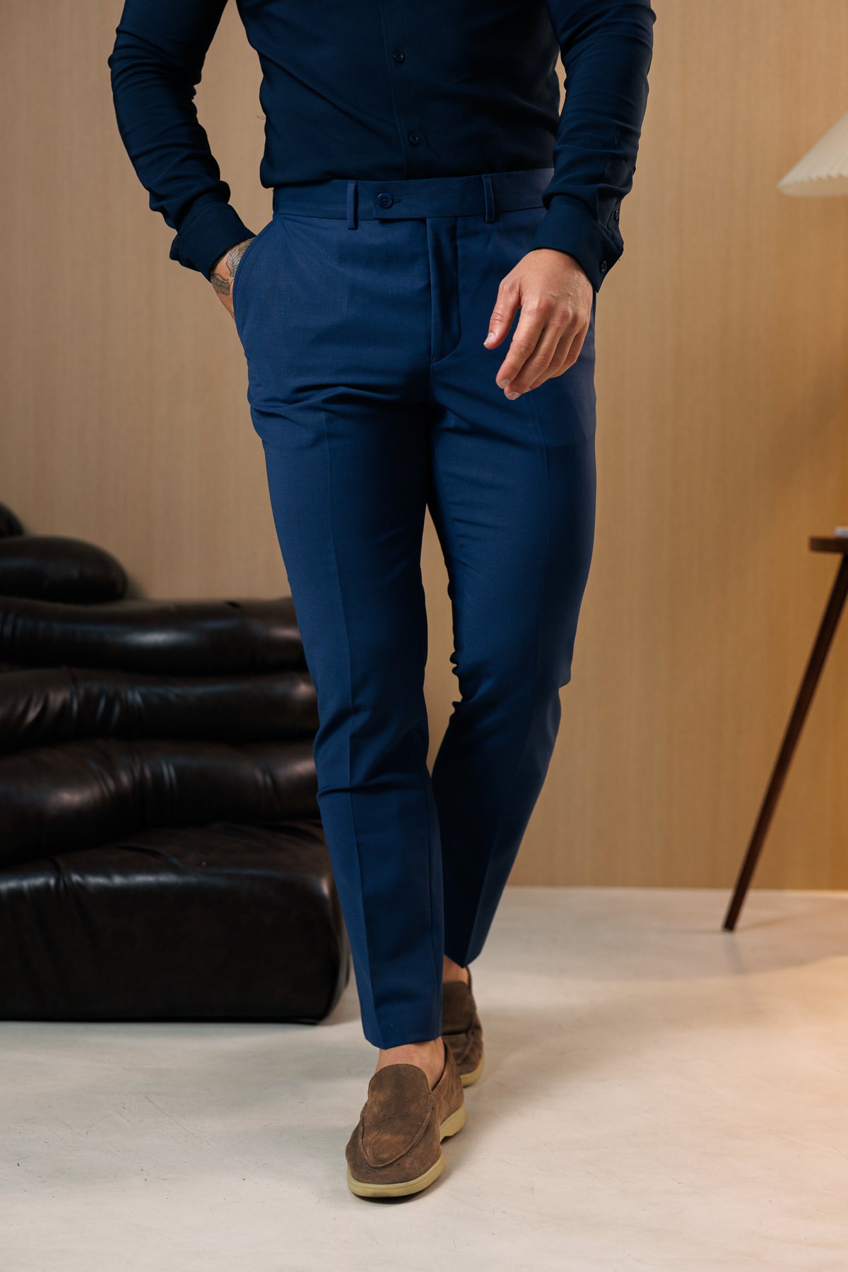 Legere Elegante Mitternachtsblaue Stretchhose - FSTR025 RELAXED