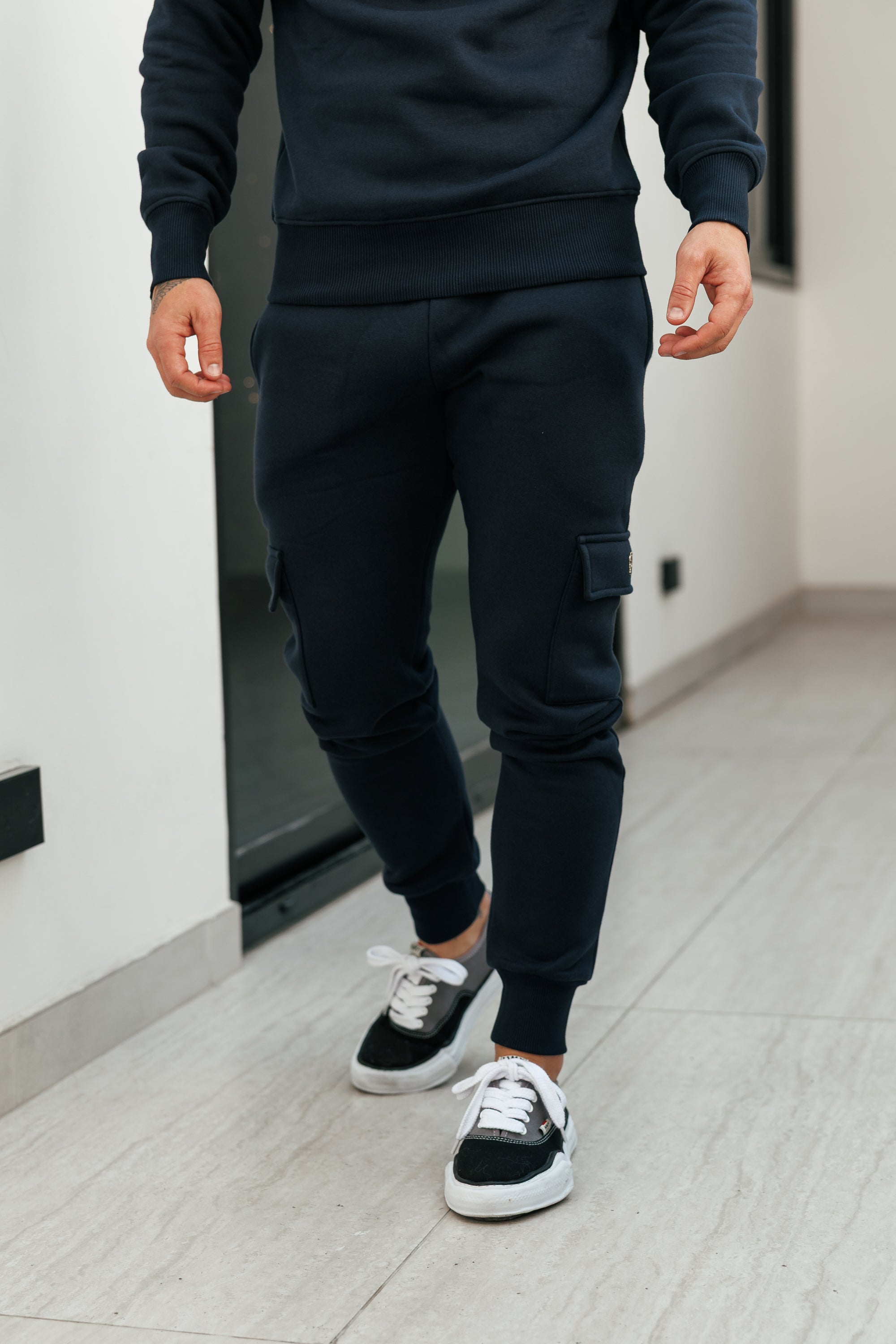 Navy / Gold Cargo Tracksuit Bottoms - FSR039 (PRE ORDER 24TH AUGUST)