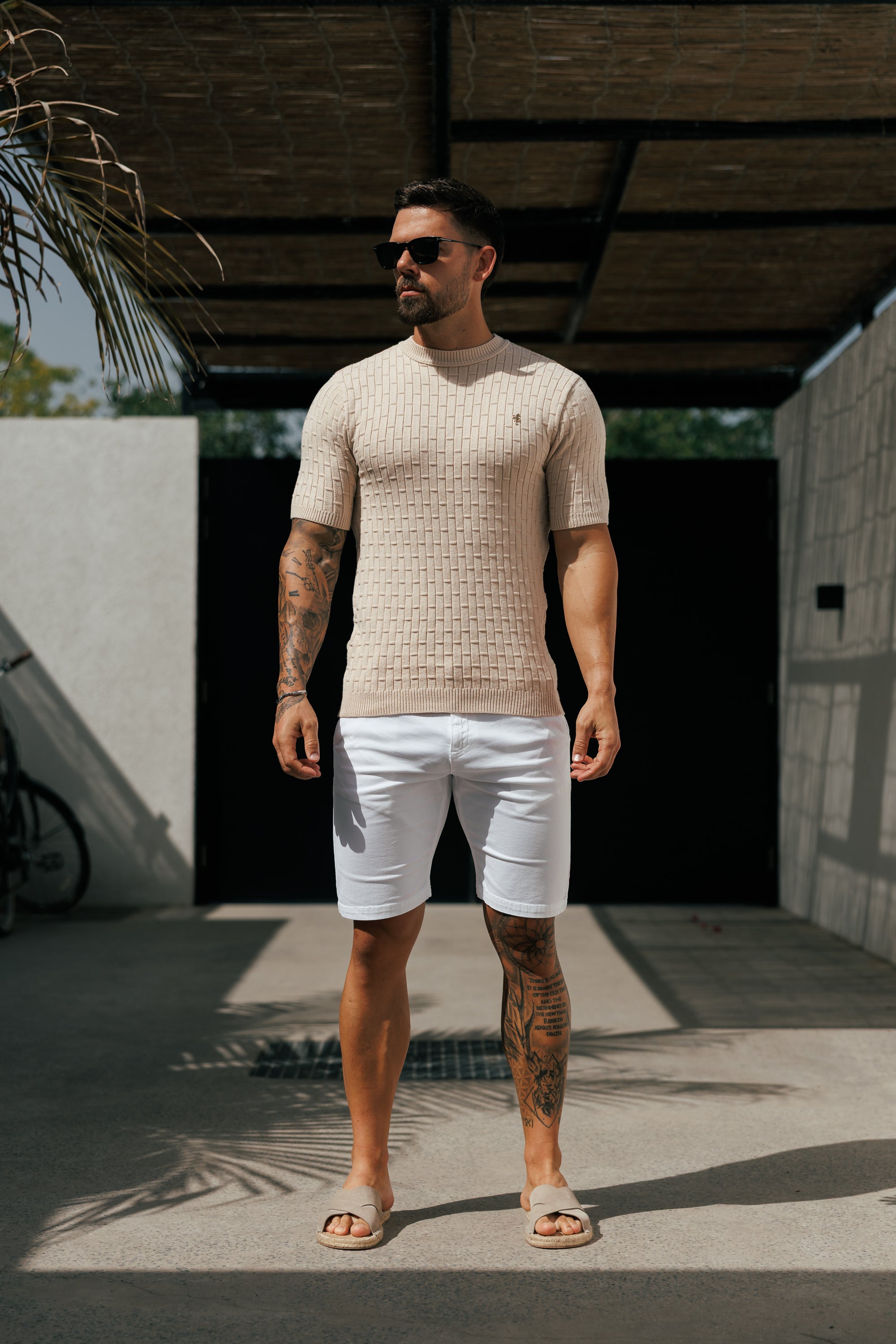 Stone Viscose Knitted Short Sleeve T-Shirt - FSJ161