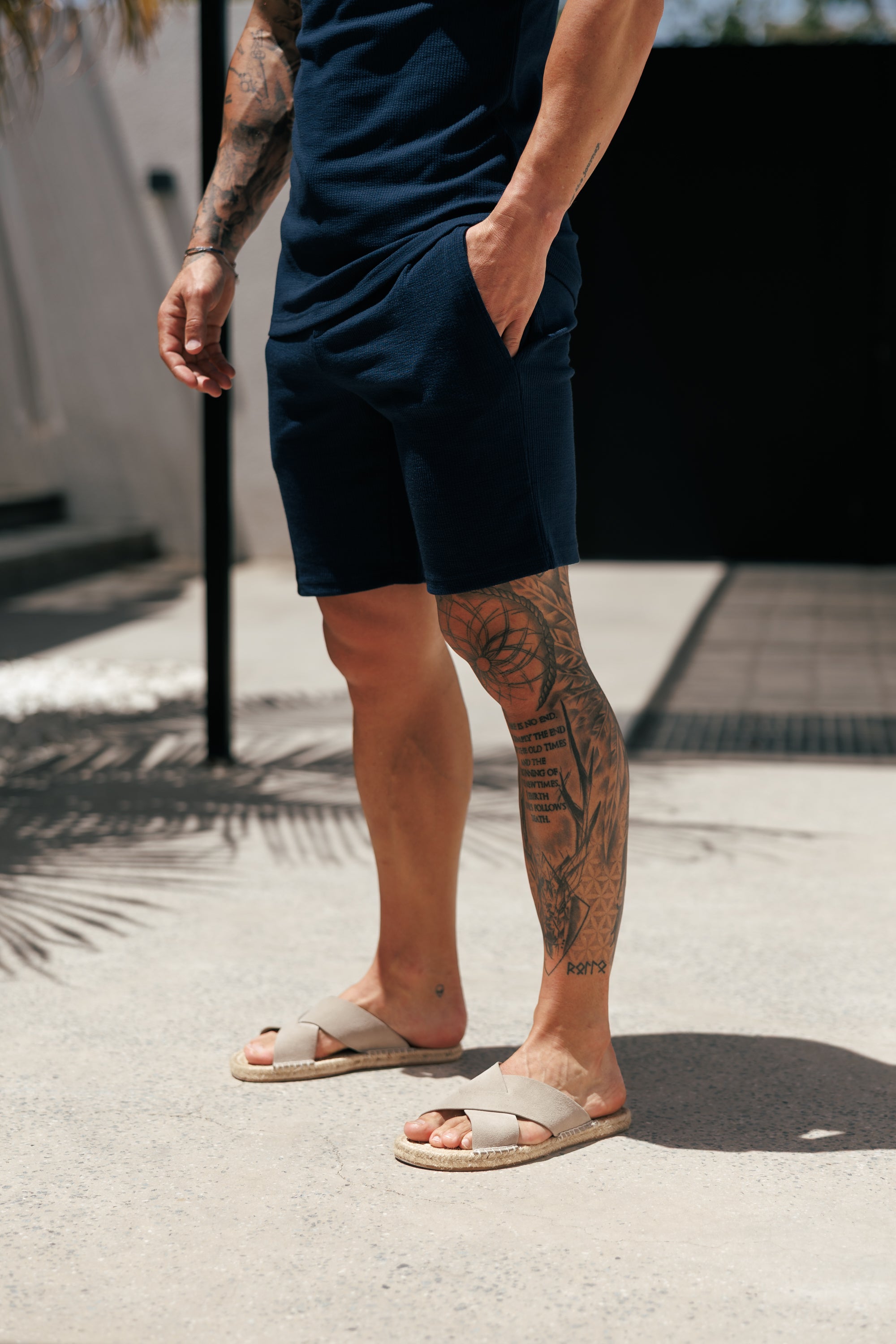 Jersey Cord Navy Shorts - FSR079 (VORBESTELLUNG 30. MAI)