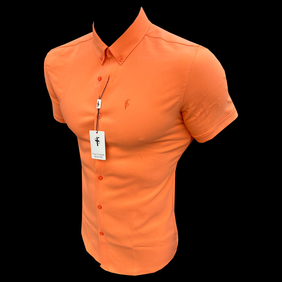 Super Slim SS Orange Scuba mit Button-Down-Kragen - FS1115