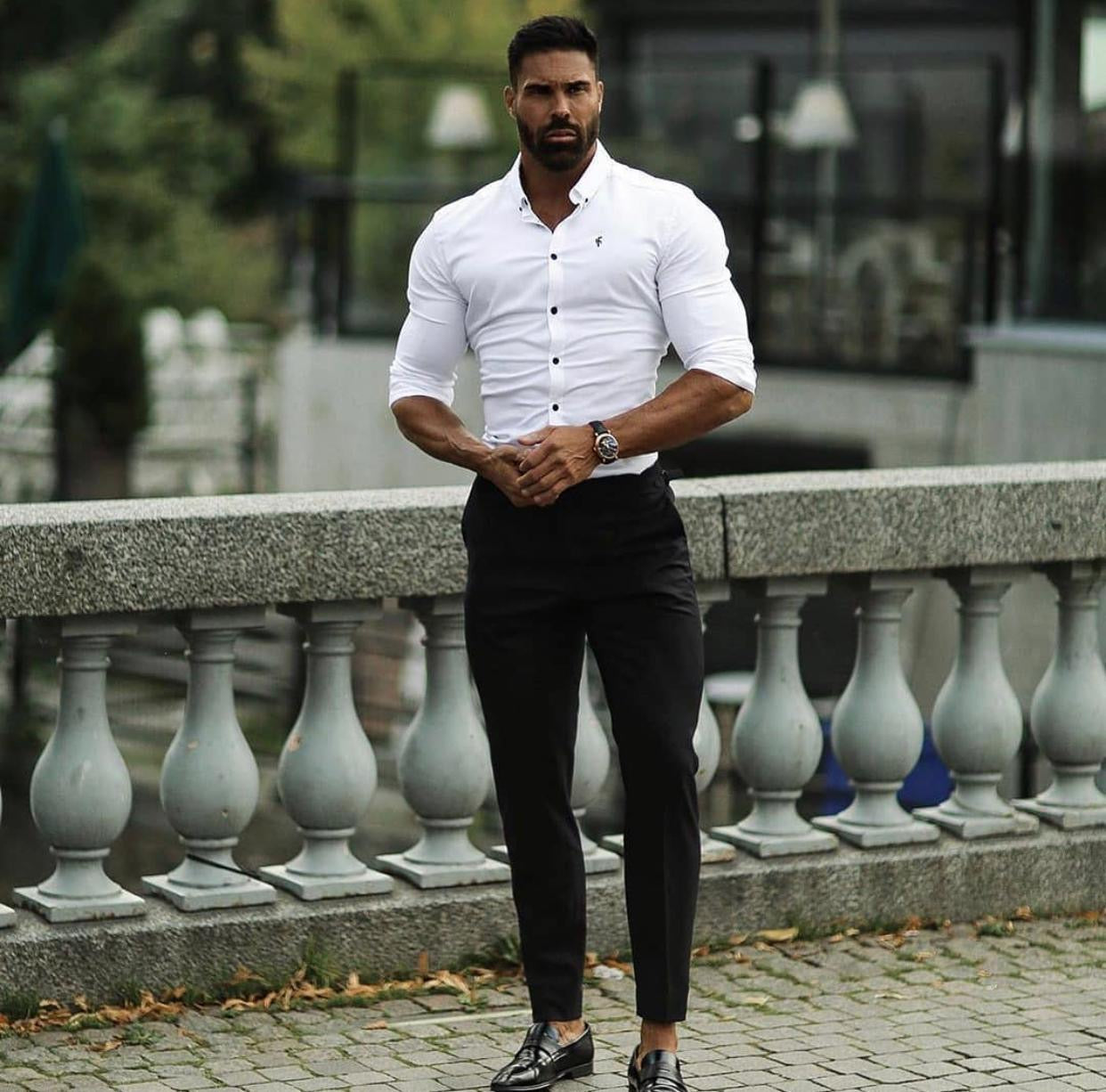 Super Slim Stretch Classic Oxford Weiß - FS300 (VORBESTELLUNG 18. SEPTEMBER)