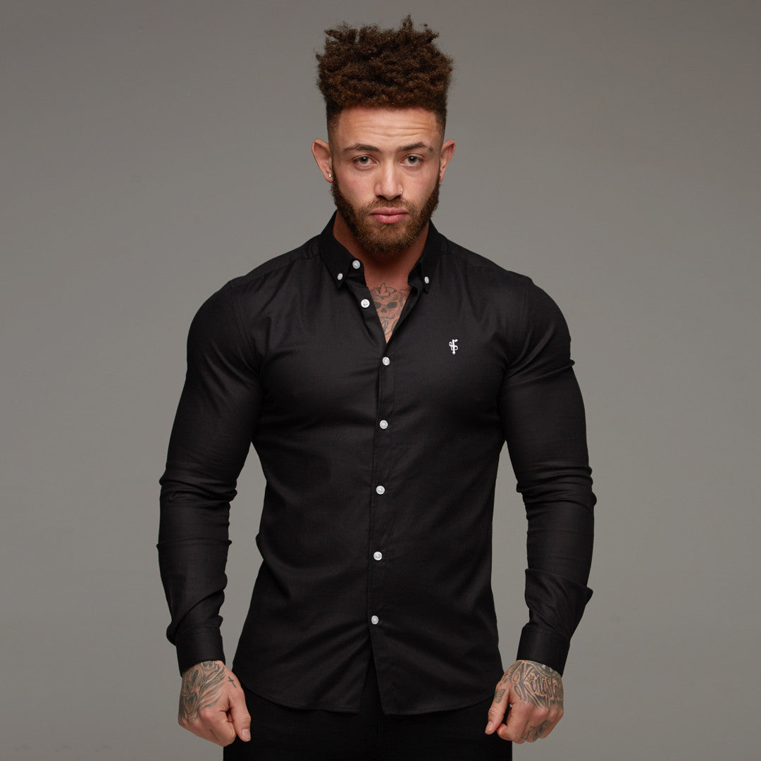 Super Slim Stretch Classic Oxford Schwarz - FS302