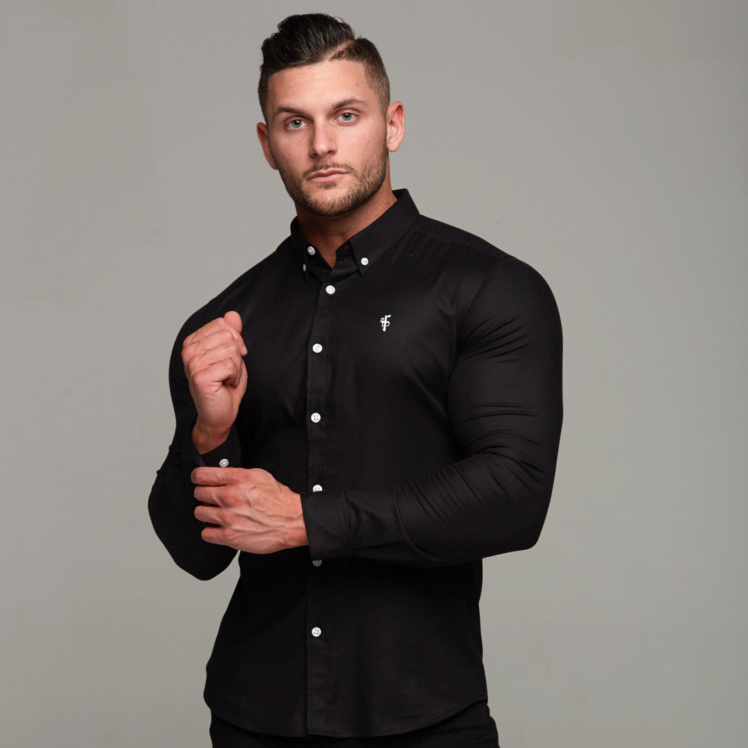 Super Slim Stretch Classic Oxford Schwarz - FS302