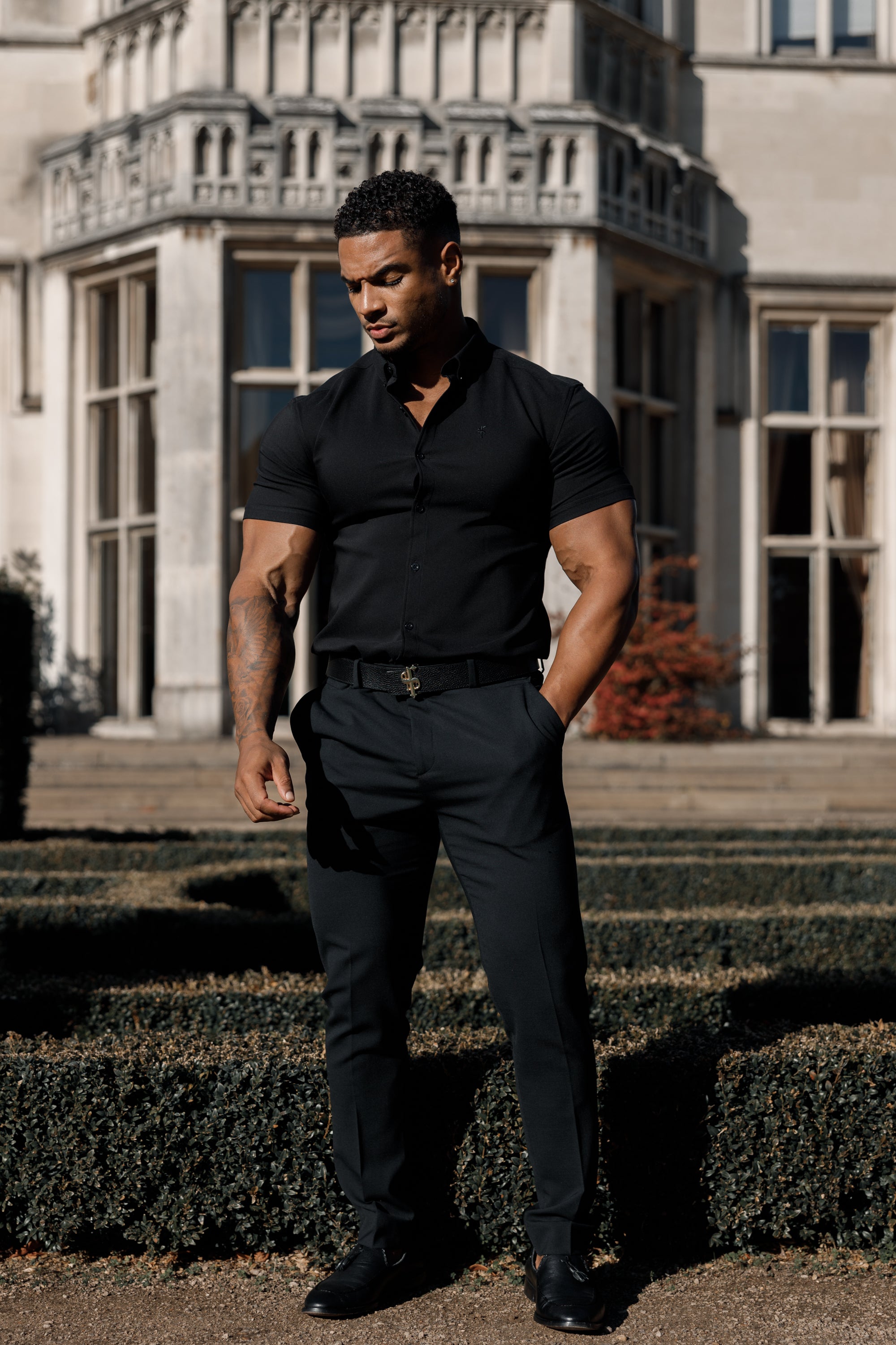 Super Slim Scuba Black Kurzarm Stretch - FS830