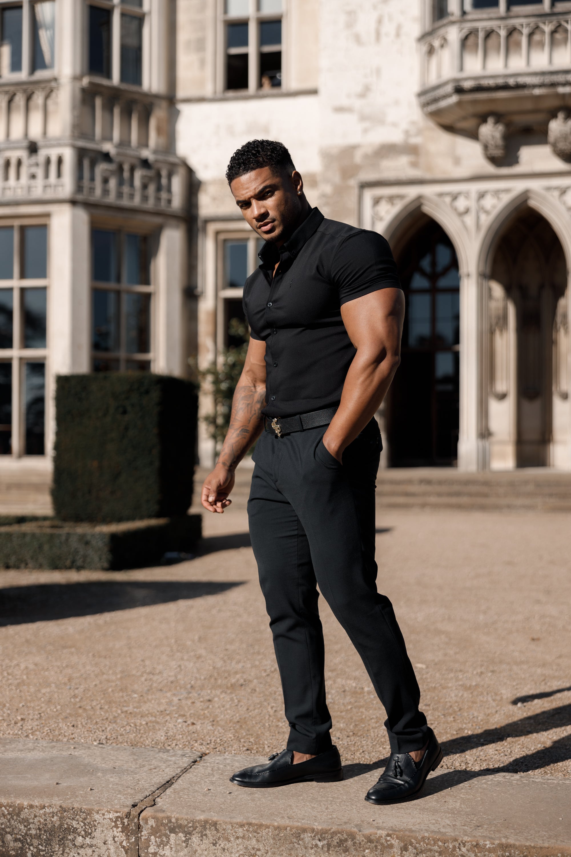 Super Slim Scuba Black Kurzarm Stretch - FS830