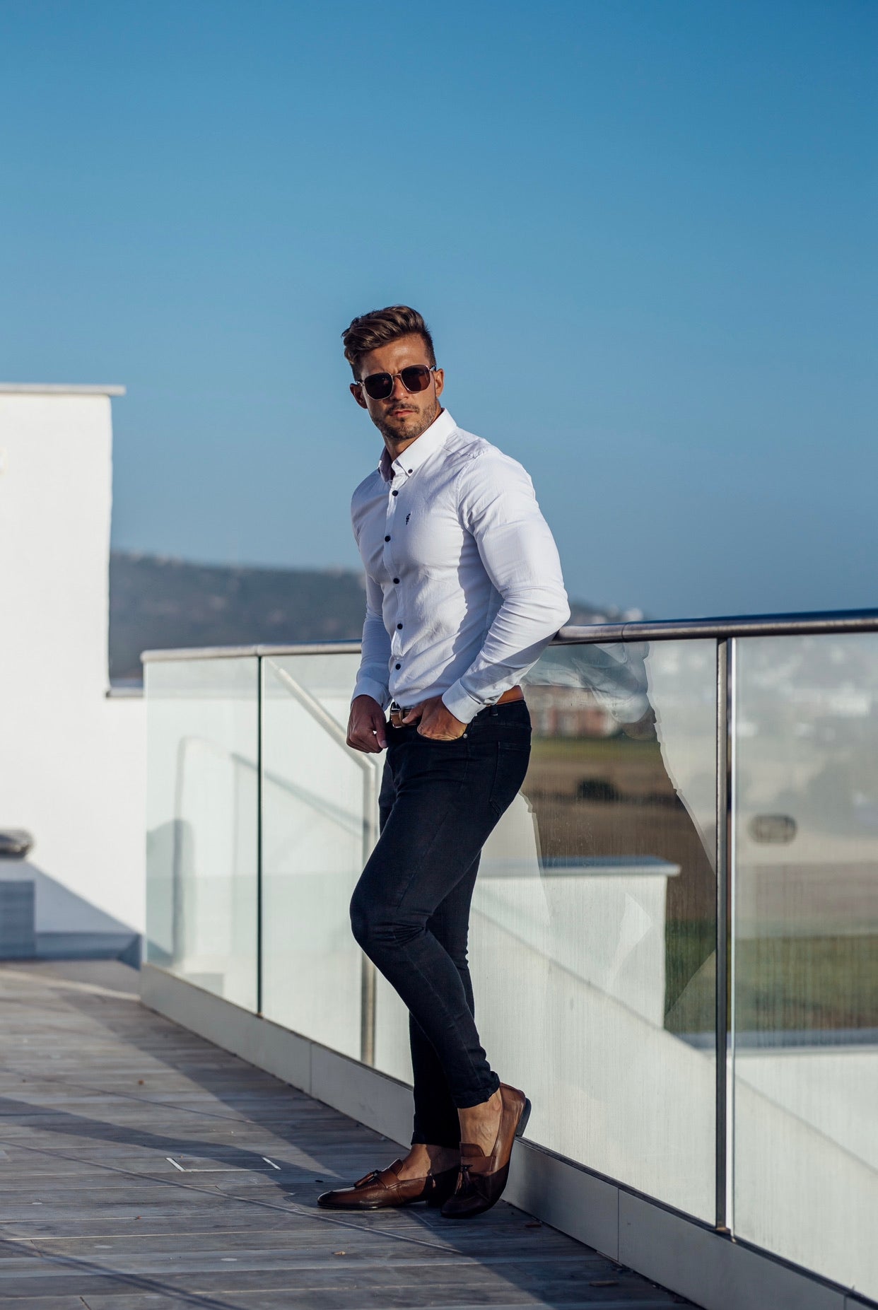 Super Slim Stretch Classic Oxford Weiß - FS300 (VORBESTELLUNG 18. SEPTEMBER)