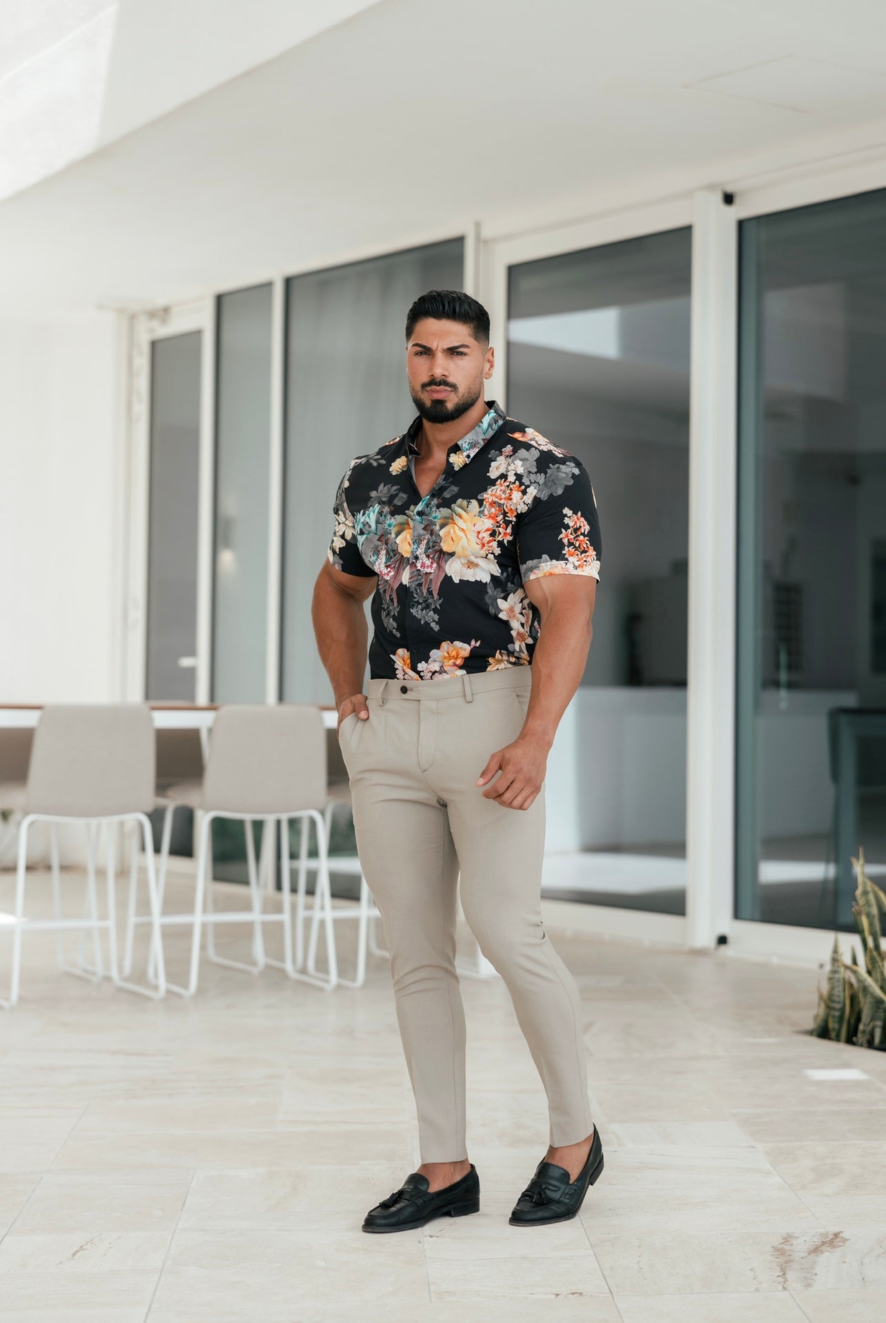 Slim Formal Airforce Blue Stretch Trousers