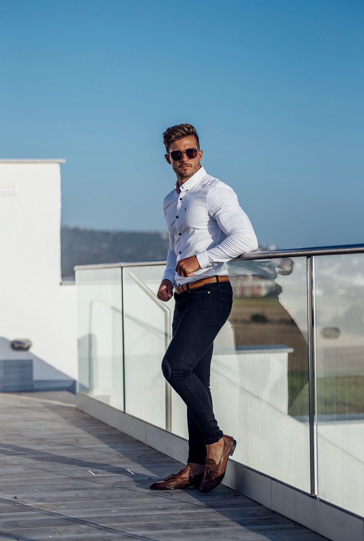 Super Slim Stretch Classic Oxford Weiß - FS300 (VORBESTELLUNG 18. SEPTEMBER)